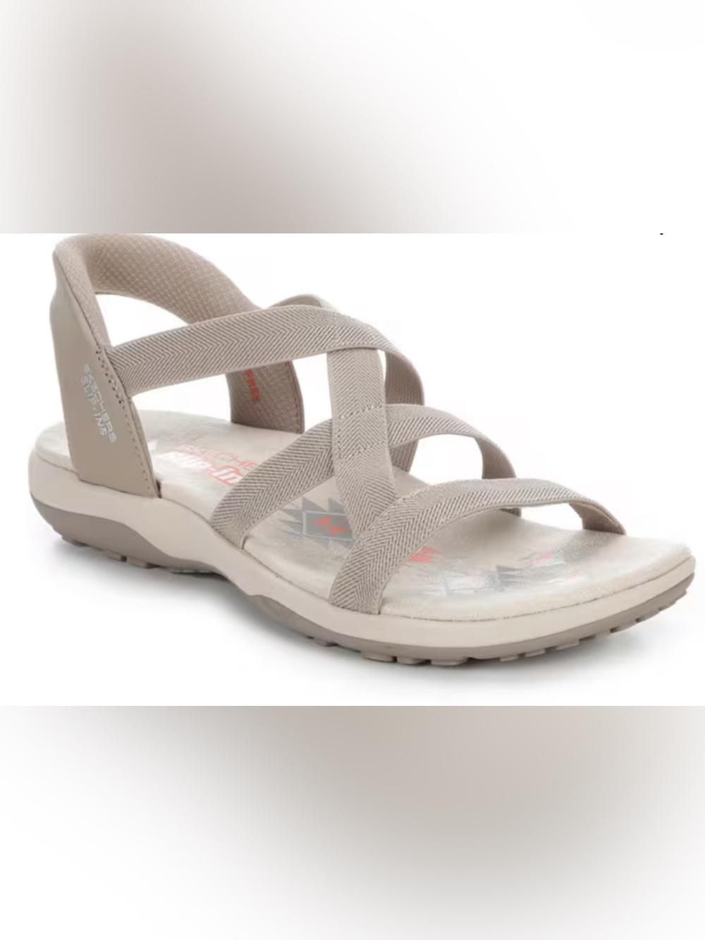 Skechers Women's Slip-Ins Crossover Reggae Slim Sport Sandals - Taupe 9 wide